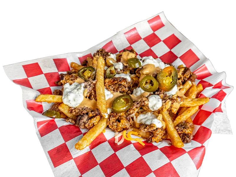 Beef Boss Loaded Fries with seasoned beef and cheese