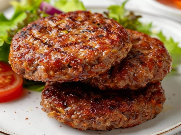 tack of perfectly seared, juicy beef patties ready for burger catering Sugar Land events at Boss Bites